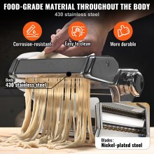 VEVOR Elektrische Pasta Maker Pasta Maker, 9 Niveaus 0.3-3mm Verstelbare Pasta Machine Pasta Maker voor Lasagne, Ravioli, Spaghetti, Tagliatelle, Corrosiebestendige RVS Pastasnijders