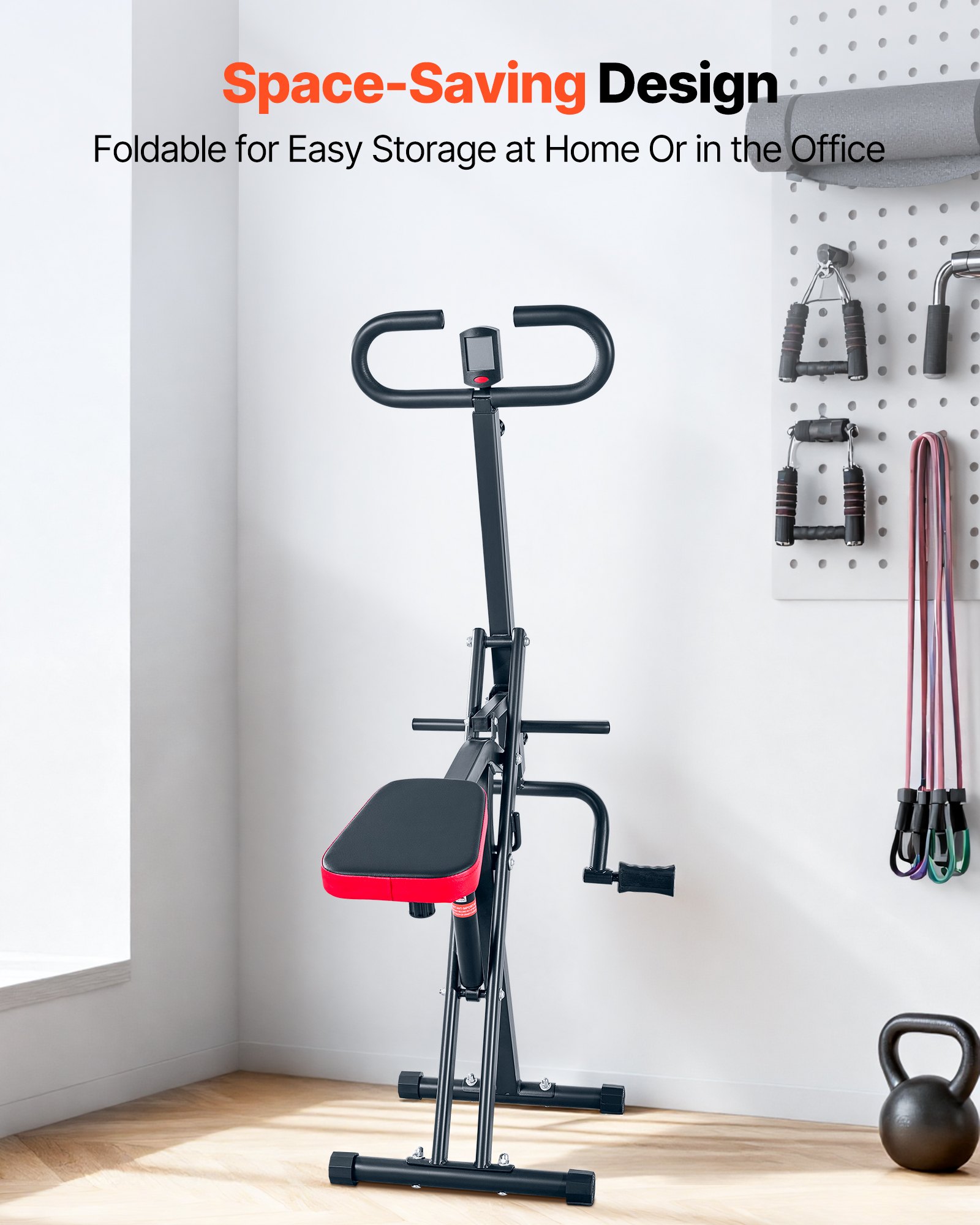 VEVOR Squat Machine voor diepe squats thuis, opvouwbaar trainingsapparaat, glute trainer met 12 verstelbare weerstandsniveaus, thuistrainingsapparaat voor bilspieren en benen, glute machine