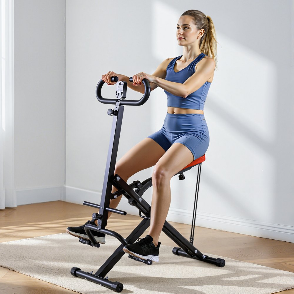 VEVOR Squat Machine voor diepe squats thuis, opvouwbaar trainingsapparaat, glute trainer met 2 zeer sterke weerstandsbanden, thuistrainingsapparaat voor bilspieren en benen, glute machine