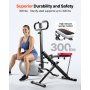 VEVOR Squat Machine voor diepe squats thuis, opvouwbaar trainingsapparaat, glute trainer met 2 zeer sterke weerstandsbanden, thuistrainingsapparaat voor bilspieren en benen, glute machine