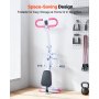 VEVOR Squat Machine voor diepe squats, opvouwbare trainingsapparatuur, glute trainer met 5-standen verstelbare zitting, thuistrainingsapparatuur voor bilspieren en benen, glute machine wit + roze