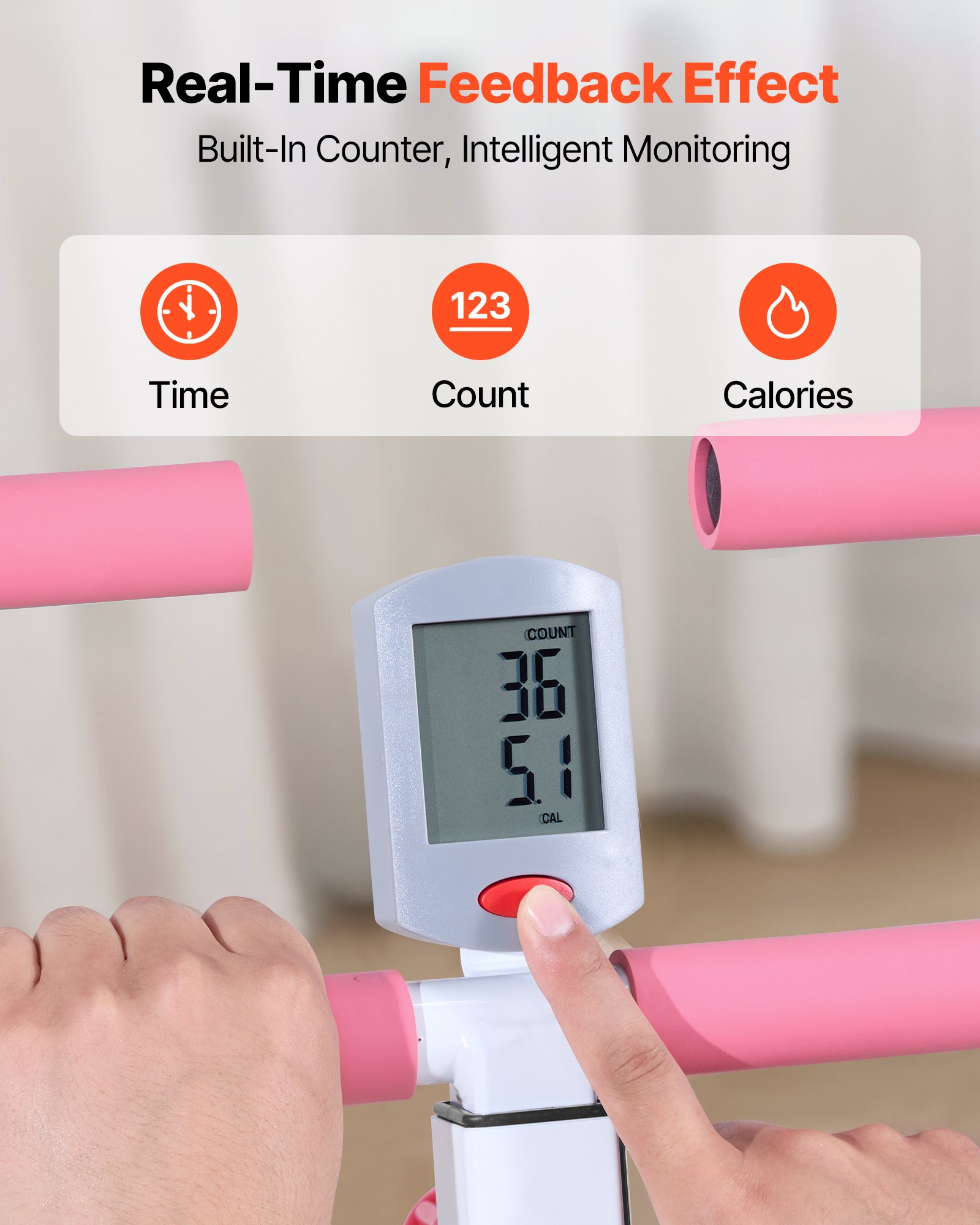 VEVOR Squat Machine voor diepe squats, opvouwbare trainingsapparatuur, glute trainer met 5-standen verstelbare zitting, thuistrainingsapparatuur voor bilspieren en benen, glute machine wit + roze