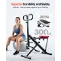 VEVOR Squat Machine, Deep Squat Rowing Machine for Home, Easy Setup & Foldable Exercise Equipment, Glute Trainer Machine with 3 High-Strength Resistance Bands, Glutes & Leg Home Workout Machine, Black