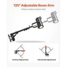 VEVOR Driehoek Boom Arm Muurbevestiging Lampstandaard Driehoek Boom Arm 50-110cm