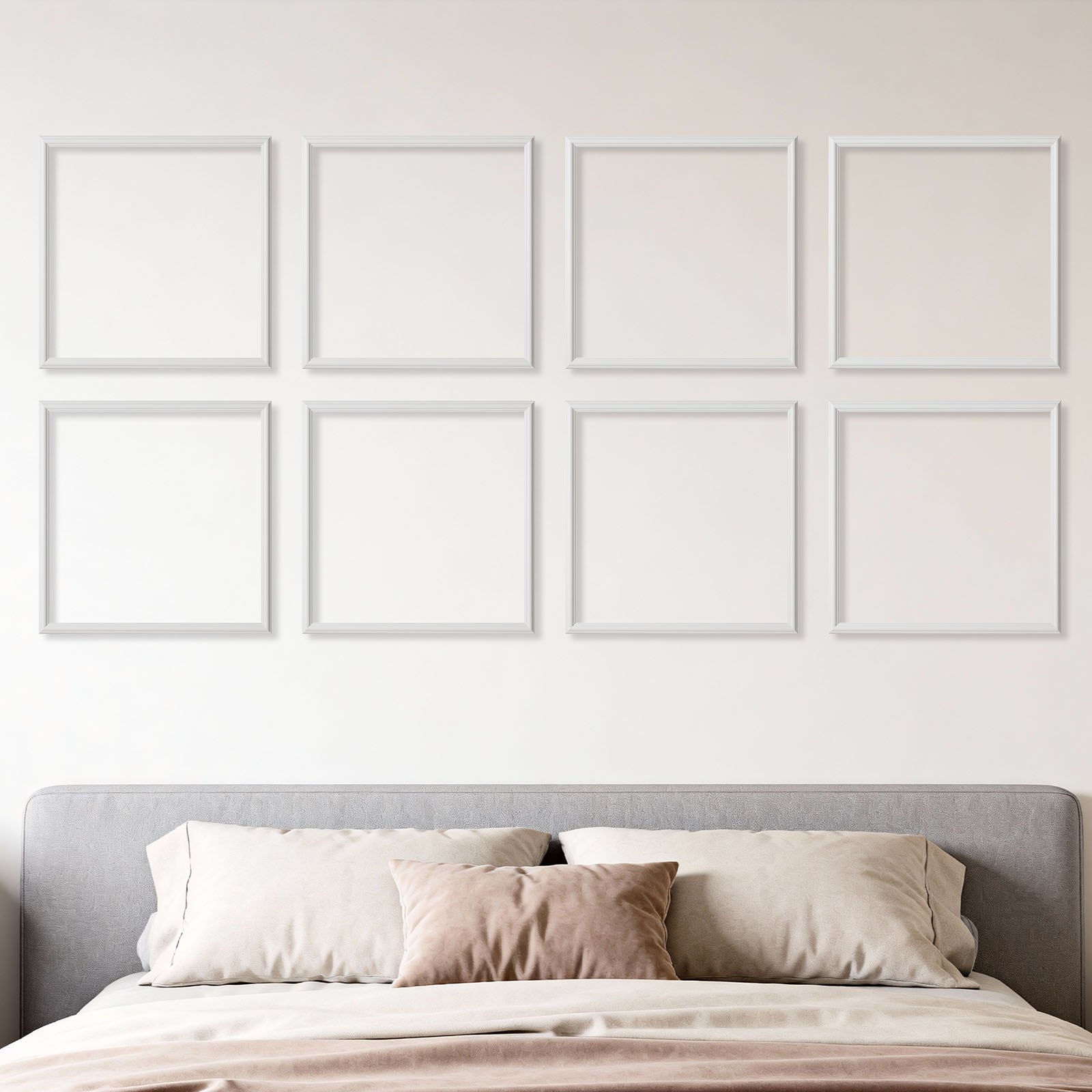 VEVOR Muurlijstset, 12 stuks, 51x51 cm Sierlijsten gemaakt van overschilderbaar polystyreen, waterdichte muurlijst, decoratieve lijst voor muren, sierlijst voor woonkamer, slaapkamer, huis, wit