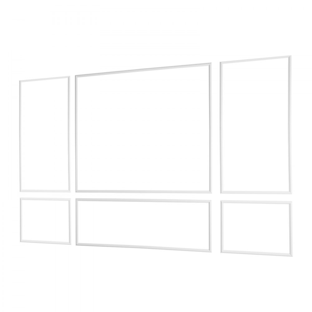VEVOR Wall Molding 3 Pack, Wainscoting Panels Kit, Lightweight Paintable Polystyrene, Easy to Install Accent Wall Trim for Interior Décor Living Room, Bedroom, Home, White (31x63 + 31x24 in)