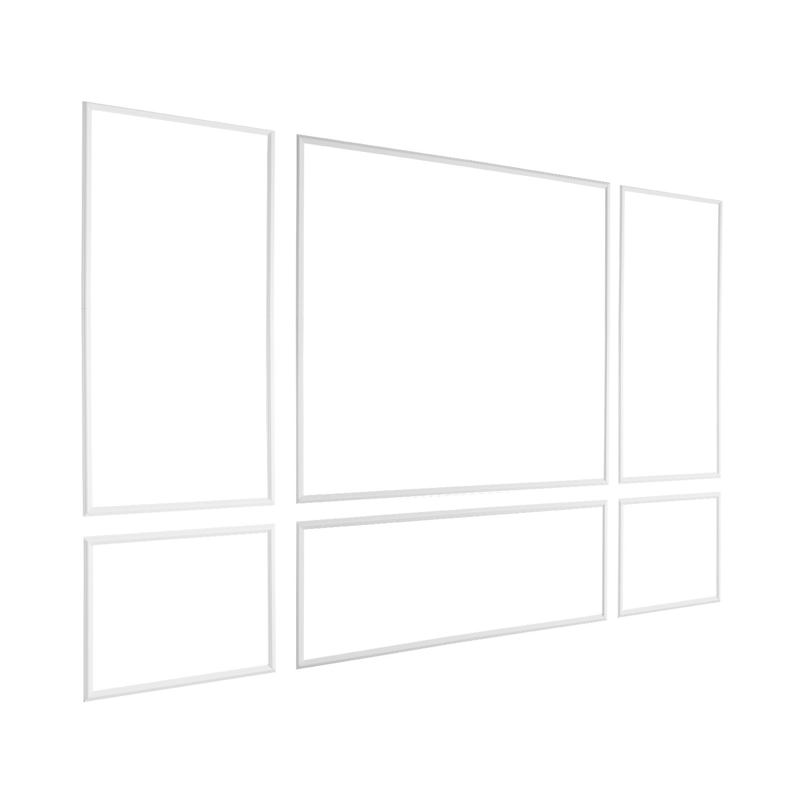 VEVOR Wall Molding 3 Pack, Wainscoting Panels Kit, Lightweight Paintable Polystyrene, Easy to Install Accent Wall Trim for Interior Décor Living Room, Bedroom, Home, White (31x63 + 31x24 in)