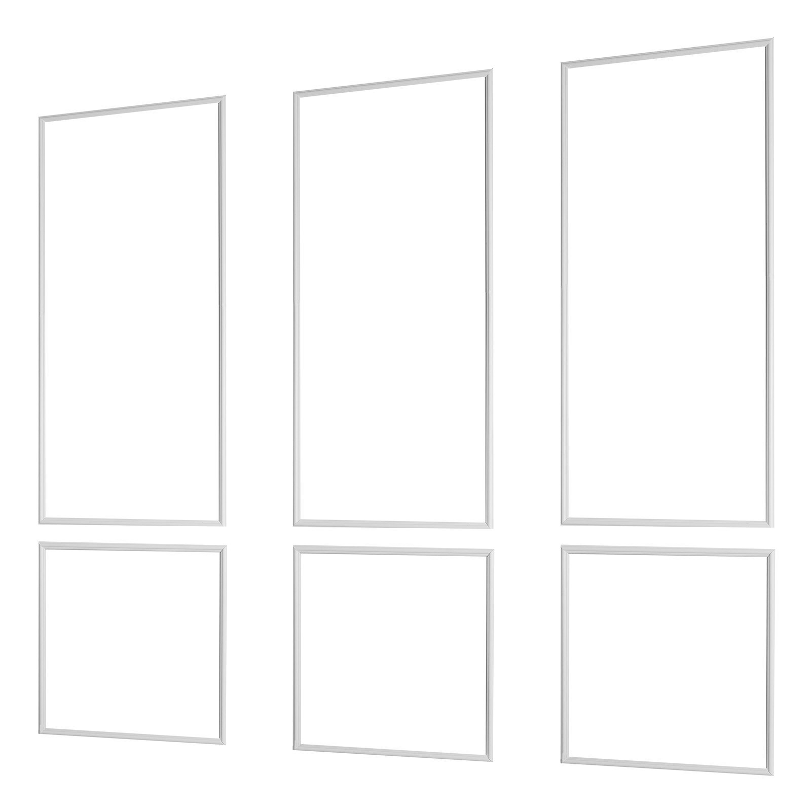 VEVOR Muurlijstset, 3-delig, 61x61cm & 61x138cm, overschilderbare polystyreen sierlijsten, waterdichte muurafwerking, decoratieve muurlijst, sierlijst voor woonkamer, slaapkamer, huis, wit