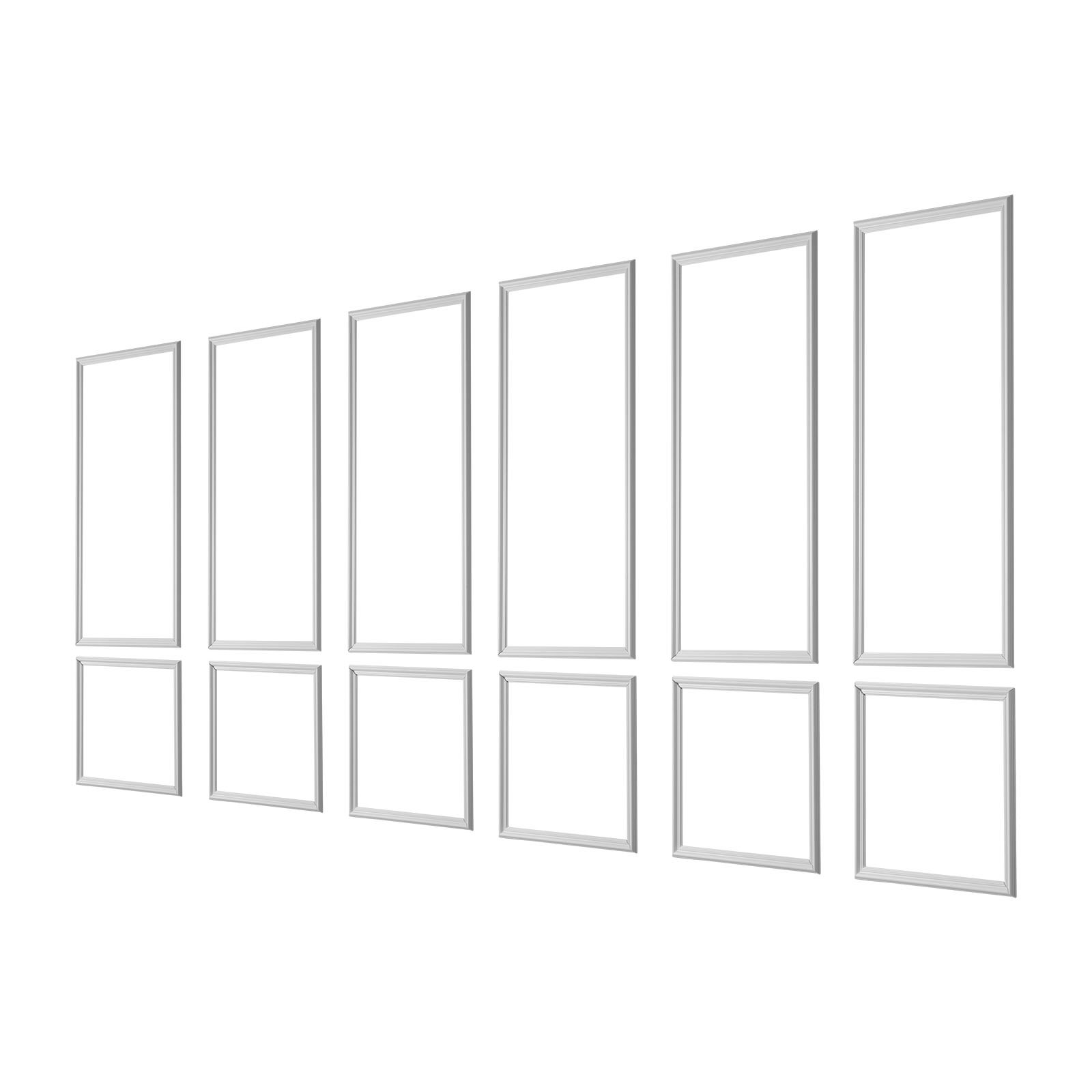 VEVOR wandlijstset, 6-delige set 61x61cm en 61x137cm, overschilderbare polystyreen sierlijsten, waterdichte wandlijst, decoratieve wandafwerking, sierlijst voor woonkamer, slaapkamer, huis, wit