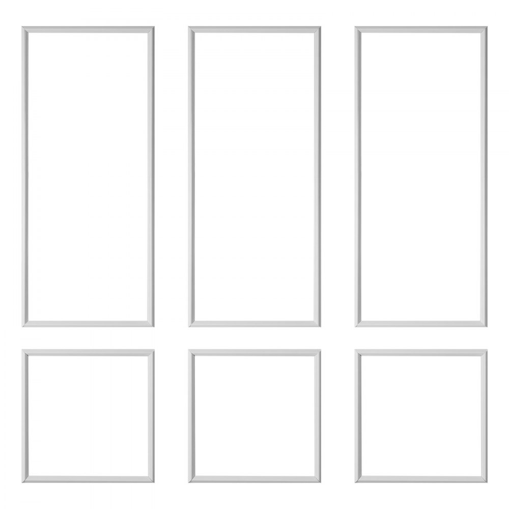 VEVOR wandlijstset, 3-delige set 61x61 cm & 61x138 cm, overschilderbare polystyreen sierlijsten, waterdichte wandafwerking, decoratieve wandlijst, sierlijst voor woonkamer, slaapkamer, huis, wit