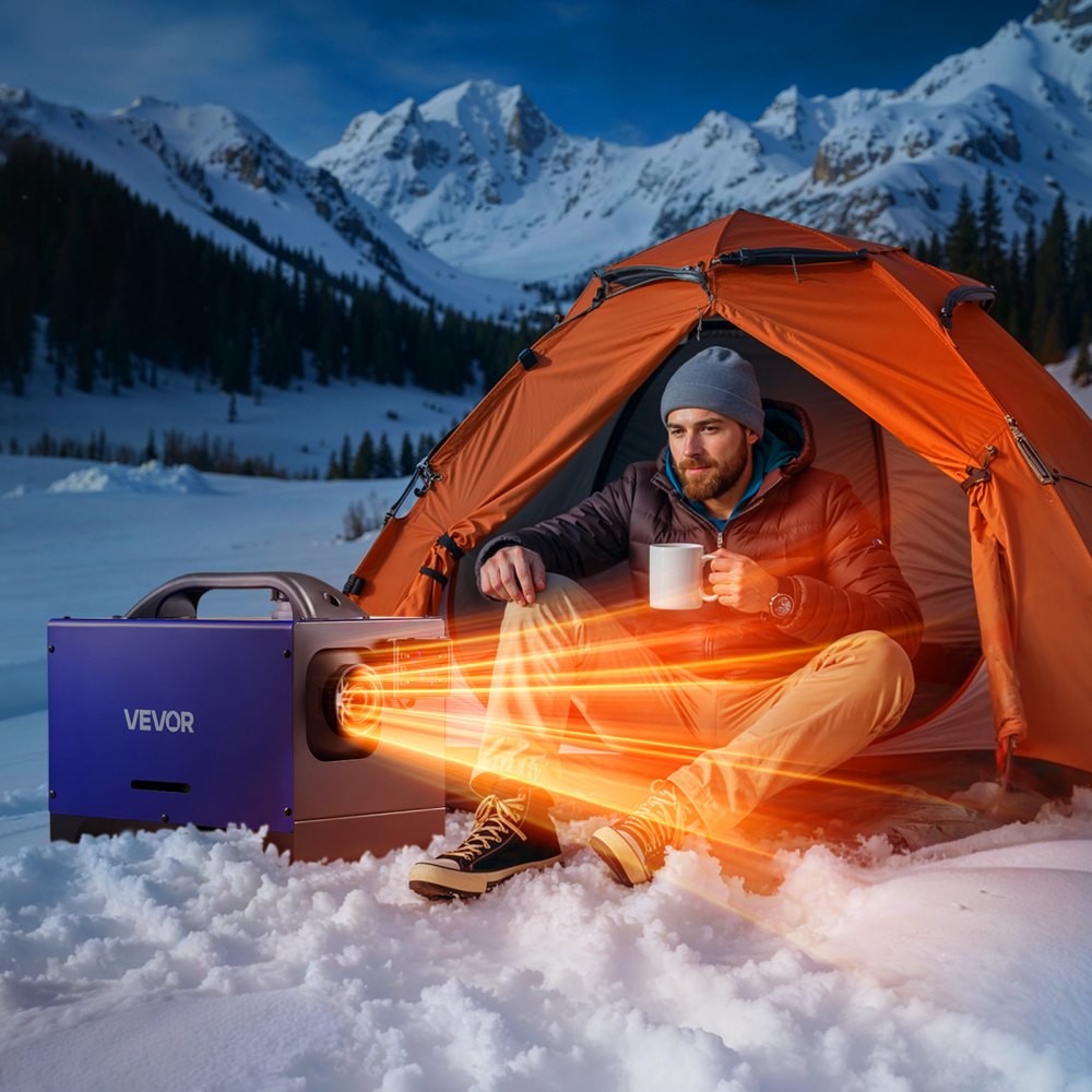 VEVOR Diesel Luchtverwarmer 12-24V 8KW Draagbare Standkachel met Afstandsbediening & LCD-scherm & Handvat, Laag Geluid, 5 L Brandstoftank voor Vrachtwagens, Campers, SUV's, Tractoren