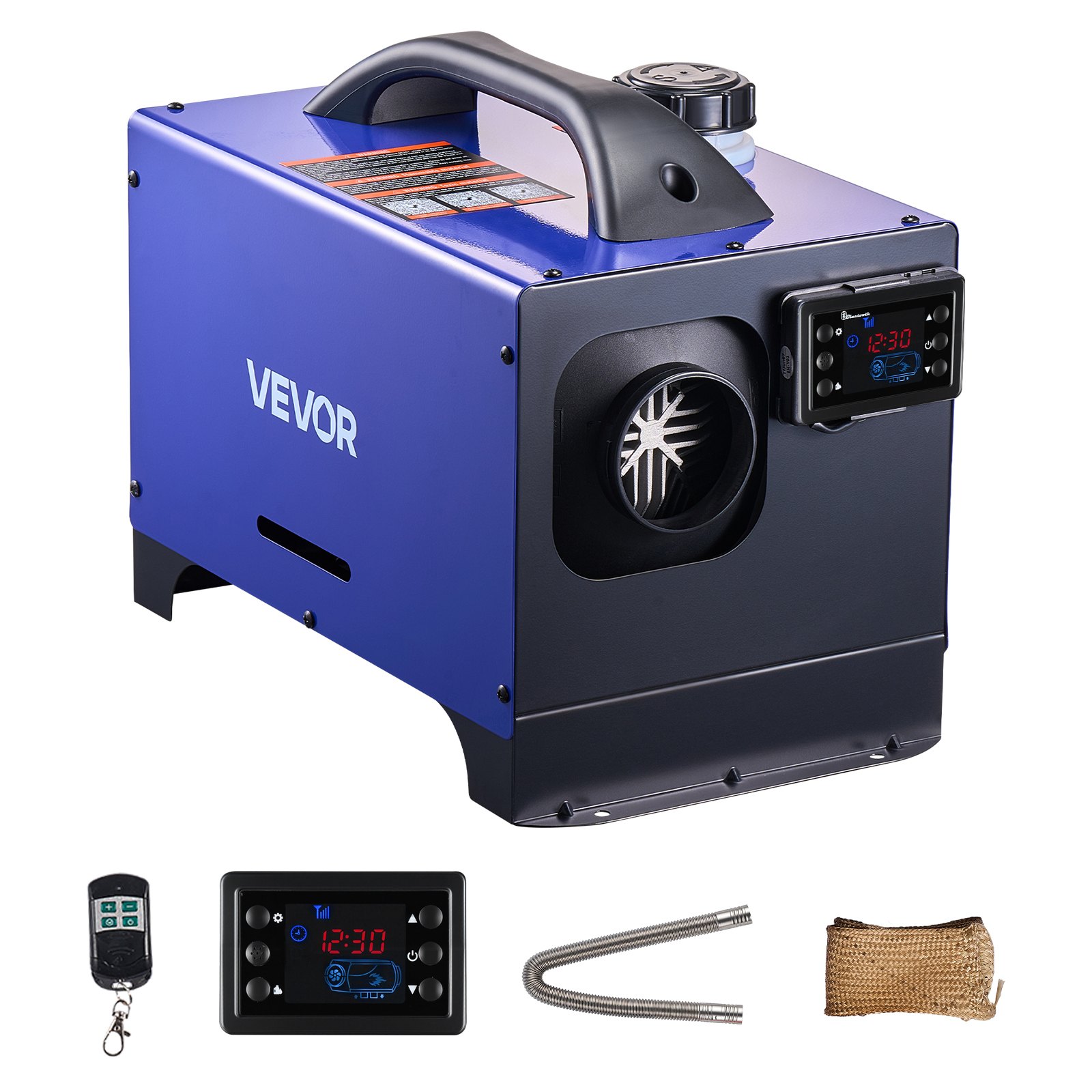 VEVOR Dieselverwarming/luchtverwarmer 8 kW DC 12 V/24 V Draagbare standverwarming met afstandsbediening, LCD-scherm en handgreep, laag geluidsniveau, 5 liter brandstoftank voor vrachtwagens, campers, SUV's en tractoren