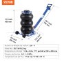 VEVOR Air Jack, 3 Ton/6600 lbs Triple Bag Air Jack, Airbag Jack with Six Steel Pipes, Lift up to 17.7", 3-5 s Fast Lifting Pneumatic Jack, with Adjustable Long Handles for Cars, Garages, Repair (Blue)