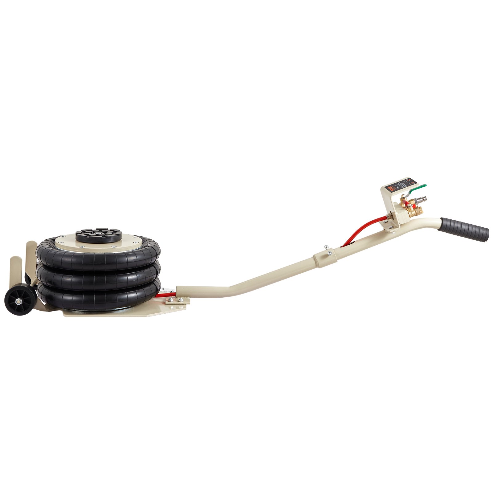 VEVOR Pneumatische krik voor auto's, Air Jack 3t, witte drievoudige krik, 140-450 mm hefhoogte, Airbag-krik met lange handgreep, hefhoogte van 5 minuten, Air Jack voor SUV, vrachtwagen, auto, enz.