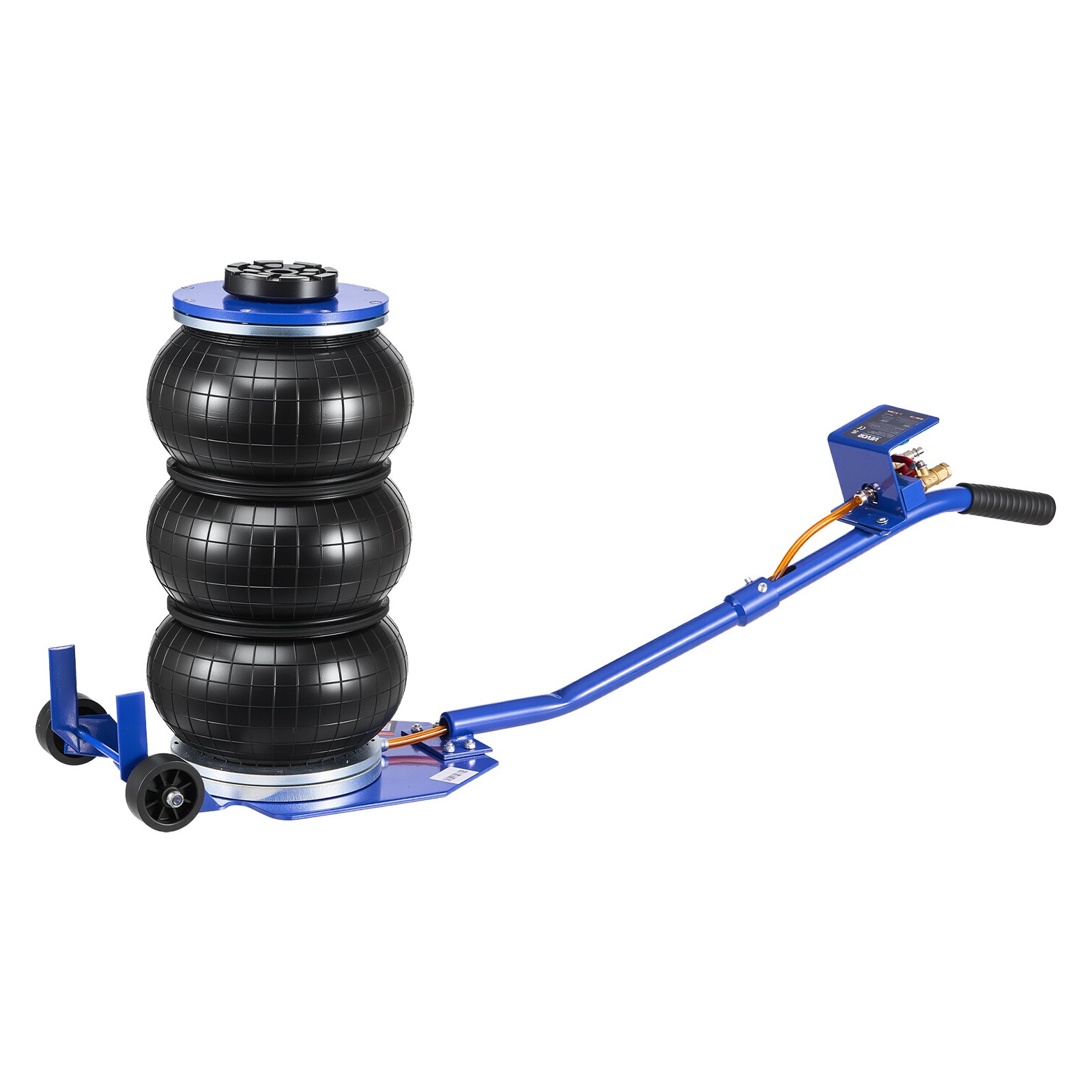VEVOR 3-tons pneumatische autokrik met 6 stalen buizen, lange hendel en rubberen voet, hefhoogte 140–450 mm, snel heffen, luchtkrik voor auto's, SUV's en pick-ups.