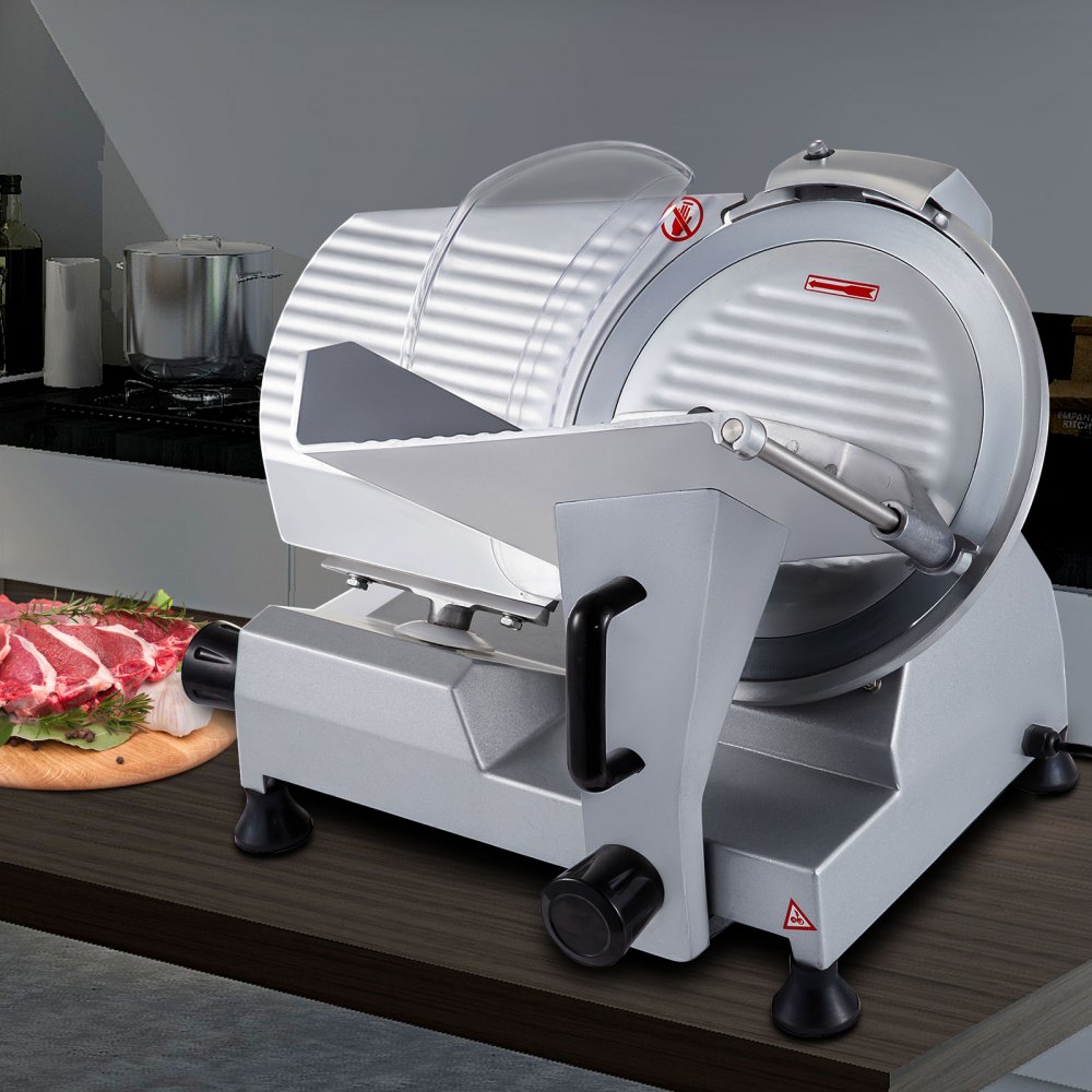 BuoQua Semi-Auto Electric Meat Slicer 12 Inch Blade Food Slicer Deli Slicer 250W Meat Cutting Machine Meat Slicers for Home Kitchen Use