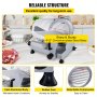 BuoQua Semi-Auto Electric Meat Slicer 12 Inch Blade Food Slicer Deli Slicer 250W Meat Cutting Machine Meat Slicers for Home Kitchen Use