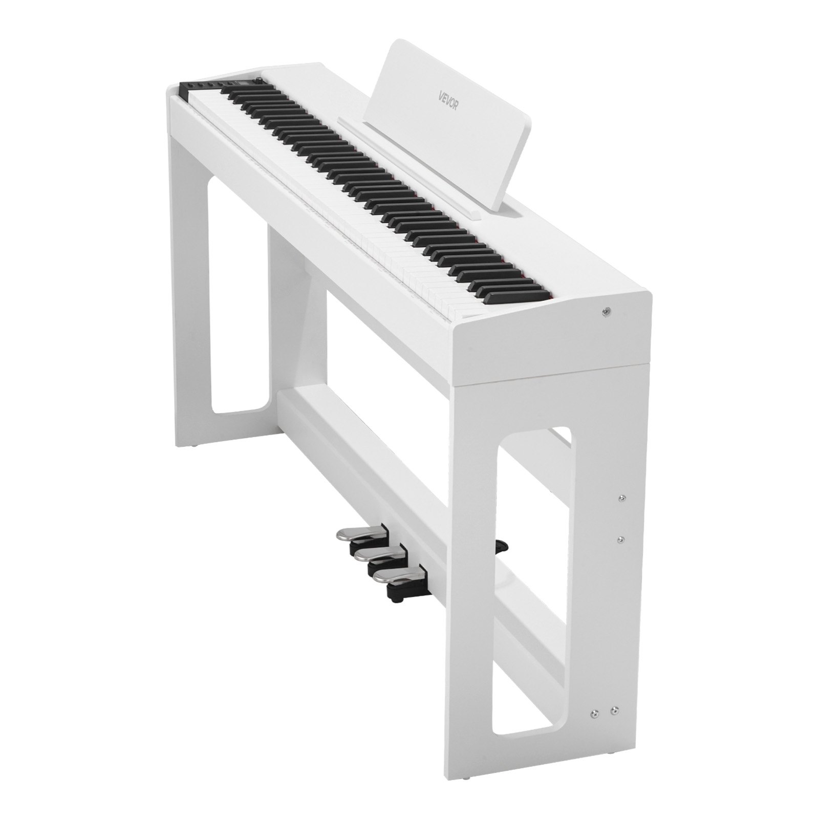VEVOR gewogen digitale piano, 88 volledig gewogen toetsen, elektrisch pianoklavier met meubelstandaard, netadapter, drievoudig pedaal, opnamefunctie, 280 toetsen, draadloze verbinding, voor beginners, wit