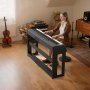 VEVOR Digitale Piano, 88 Toetsen Volledig Gewogen, Aanslaggevoelig, Elektrische Piano met Meubelstandaard, AC-adapter, Drievoudig Pedaal, Opnamefunctie, 280 Toetsen, Draadloze Verbinding, voor Beginners, Zwart