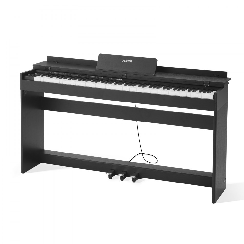 VEVOR Digitale Piano, 88 Toetsen Volledig Gewogen, Aanslaggevoelige Elektrische Piano met Meubelstandaard, Voeding, Drievoudig Pedaal, 680 Toetsen, Ondersteunt Draadloze Verbinding, Met Hoofdtelefoon, Voor Beginners