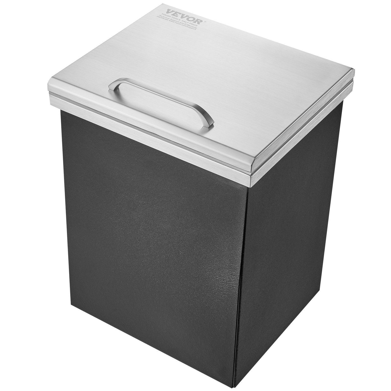 VEVOR Drop-in ijsbox, 28,52 L roestvrijstalen ijskoeler, 355 x 305 x 461 mm commerciële ijscontainer met scharnierend deksel, ingebouwde ijsopslagkist, afvoerpijp en afvoerplug inbegrepen