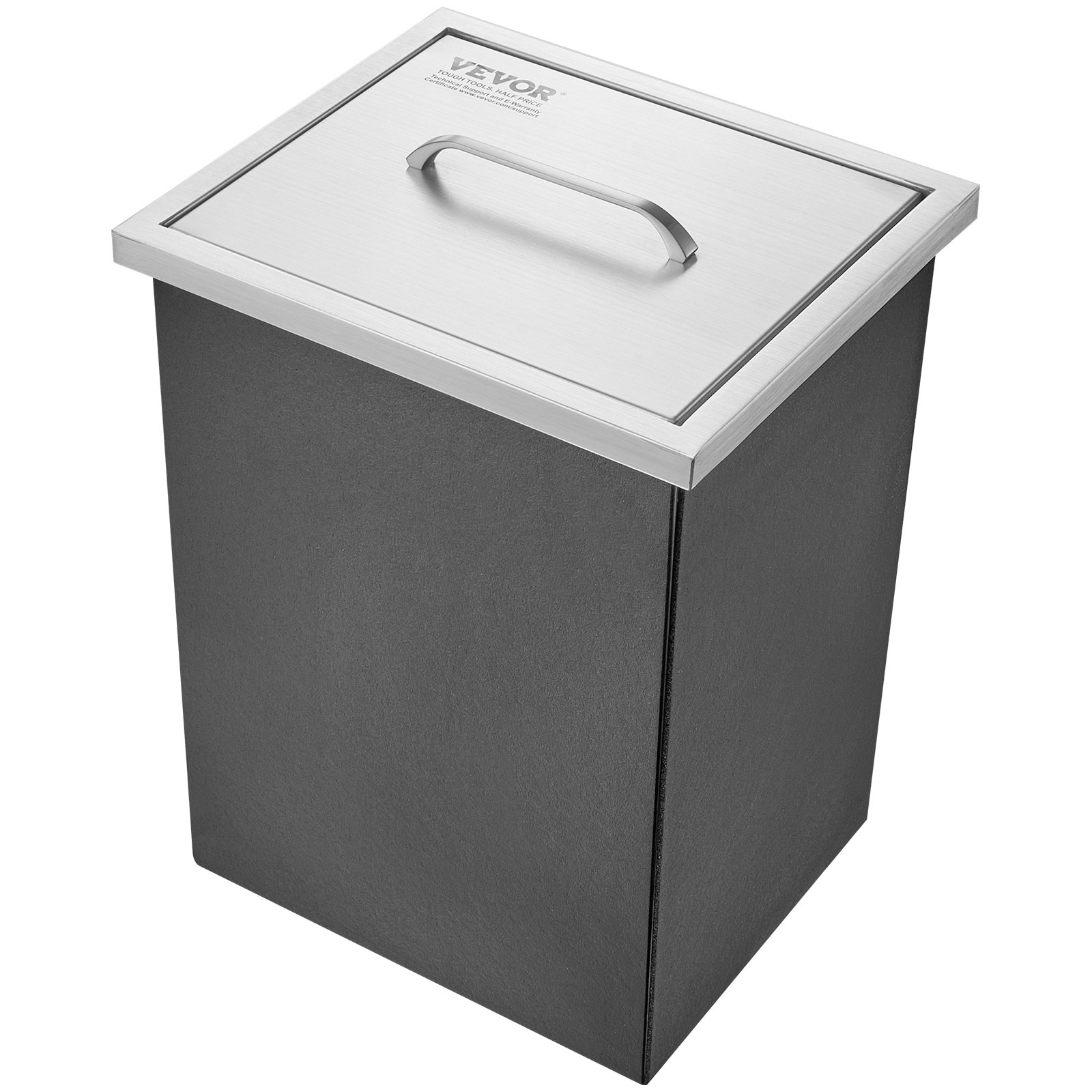 VEVOR Drop-in ijsbox, 25,3 liter roestvrijstalen ijskoeler, 355 x 305 x 461 mm commerciële ijscontainer met deksel, ingebouwde ijskast, afvoerpijp en afvoerplug inbegrepen