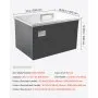 VEVOR Inbouwkoelbox (508 x 355 x 342 mm) Roestvrijstalen inbouwkoeler, 30 liter Commerciële inbouwkoelbox met deksel voor buitengebruik, inclusief afvoerpijpset, voor gekoelde wijn en bier