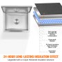 VEVOR 20"x16"x13" Drop in Ice Chest Ice Cooler Ice Bin Stainless Steel w/Cover