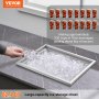 VEVOR Drop-in ijsbox, roestvrijstalen ijskoeler van 77,9 liter, commerciële ijscontainer van 532 x 430 x 458 mm met deksel, ingebouwde ijsopslagkist, afvoerpijp en aftapplug inbegrepen