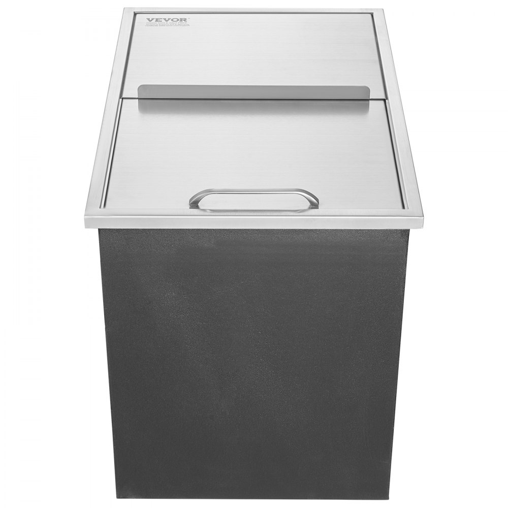 VEVOR 109,48 L inbouw-ijsbox, 683 x 455 x 536 mm roestvrijstalen ijskoeler, commerciële ijscontainer met schuifdeksel, ingebouwde ijskast, afvoerpijp en afvoerplug inbegrepen