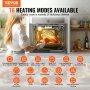 VEVOR Enkele Inbouwoven, 24" Elektrische Inbouwoven met 16 Kookfuncties, 2,68 kubieke voet Elektrische Inbouwovens, Snelle Opwarming tot 200°C in 5 minuten, 3550W Elektrische Oven met Bakrek en Bakplaat, Keuken