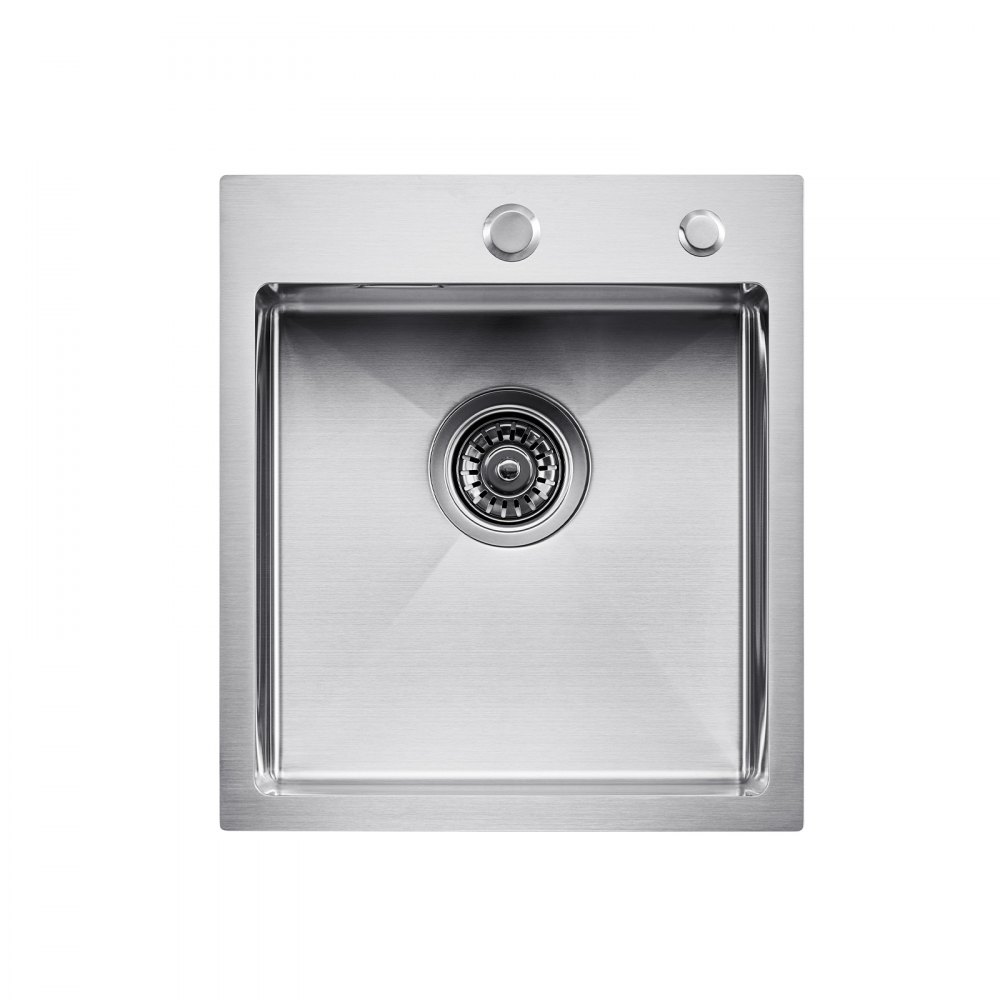 VEVOR Keuken Spoelbak Inbouw Spoelbak 40 x 45 x 19 cm Gemaakt van Roestvrij Staal Spoelbakken voor Bovenmontage, Enkele Kom met Accessoires, Huishoudelijke Spoelbak voor RV Voorbereiding Keukenbar