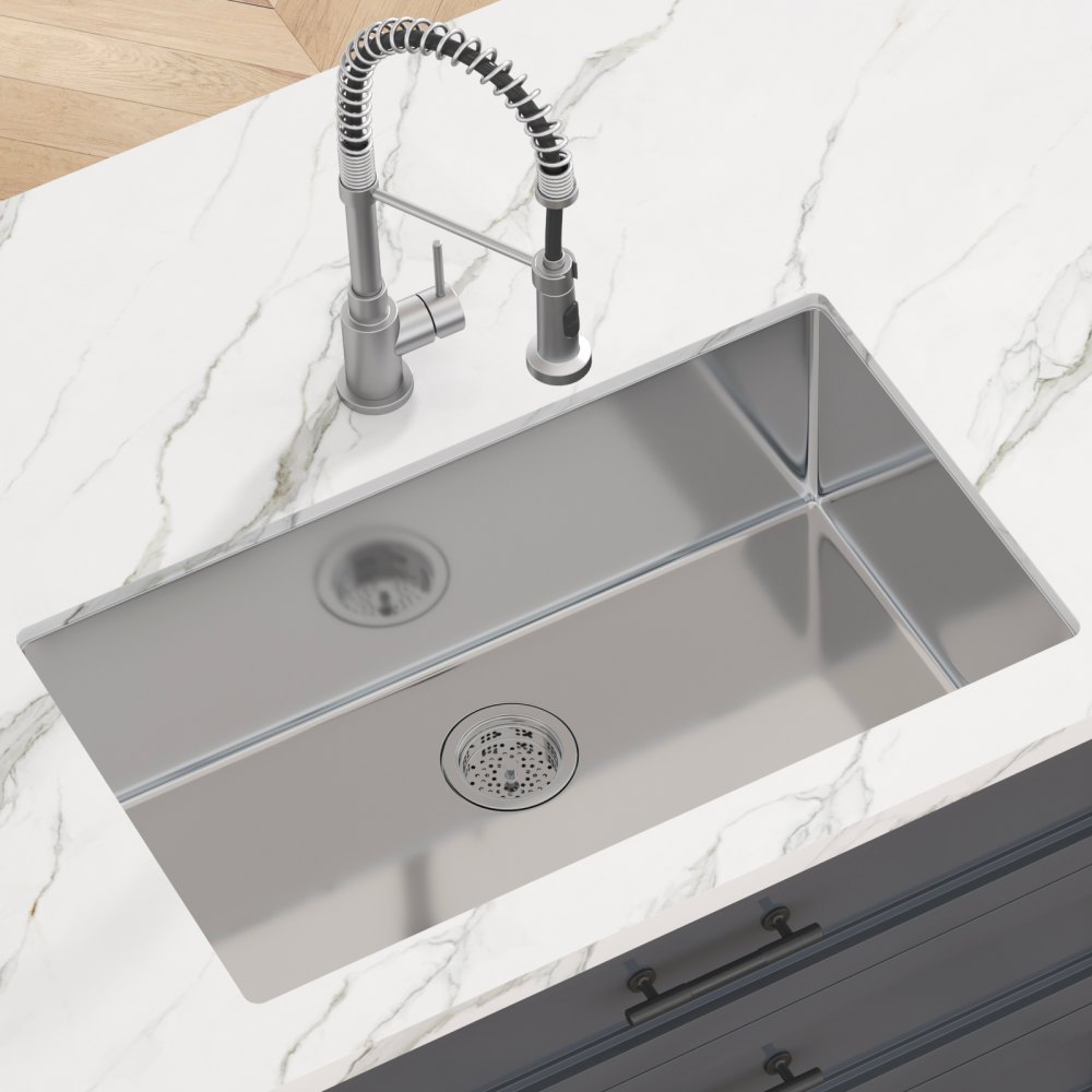 VEVOR Kitchen Sink, 304 Stainless Steel Drop-In Sinks, Undermount Single Bowl Basin with Accessories(Pack of 3), Household Dishwasher Sinks for Workstation, RV, Prep Kitchen, and Bar Sink, 30 inch"