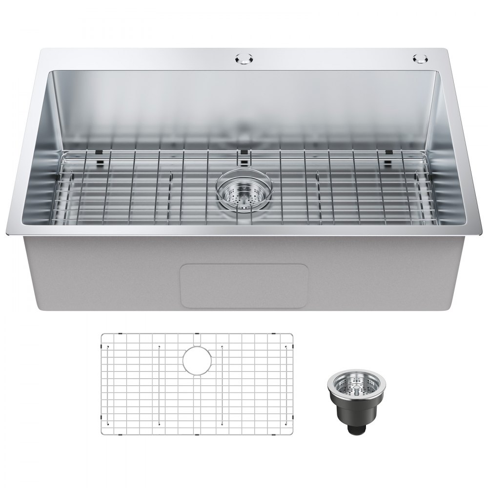 VEVOR 838 x 558 mm kitchen sink built-in sink, countertop sink with single bowl & accessories, sink sink for household dishwashers for workplace, motorhome, preparation kitchen & bar sink