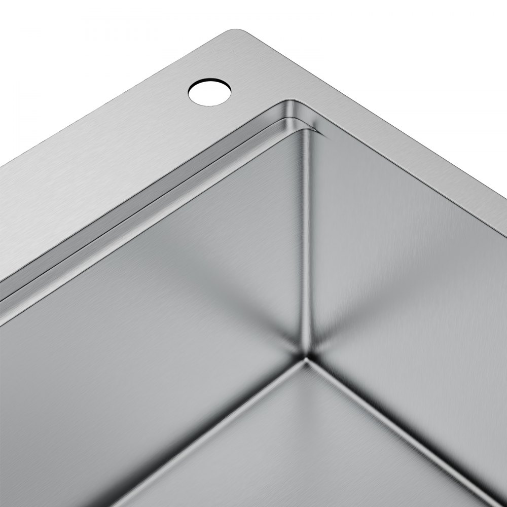 VEVOR 33" Kitchen Sink Top Mount Single Bowl Basin Stainless Steel Kitchen Bar