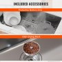 VEVOR 762 x 457 mm keukenspoelbak inbouwspoelbak, onderbouwspoelbak met enkele bak en accessoires, wastafelspoelbak voor huishoudelijke vaatwasser voor werkplek, camper, voorbereiding keuken- en bargootsteen