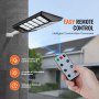 VEVOR 1000W LED-straatverlichting op zonne-energie 1600lm straatverlichting met ultraheldere OSRAM LED-kralen op zonne-energie afstandsbediening met traploze aanpassing spotlight IP66 zonne-lamp voor tuin parkeergarage