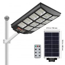 VEVOR 1200W LED-straatverlichting op zonne-energie 1900lm straatverlichting met ultraheldere OSRAM LED-kralen op zonne-energie afstandsbediening met traploze aanpassing spotlight IP66 zonne-lamp voor tuin parkeergarage