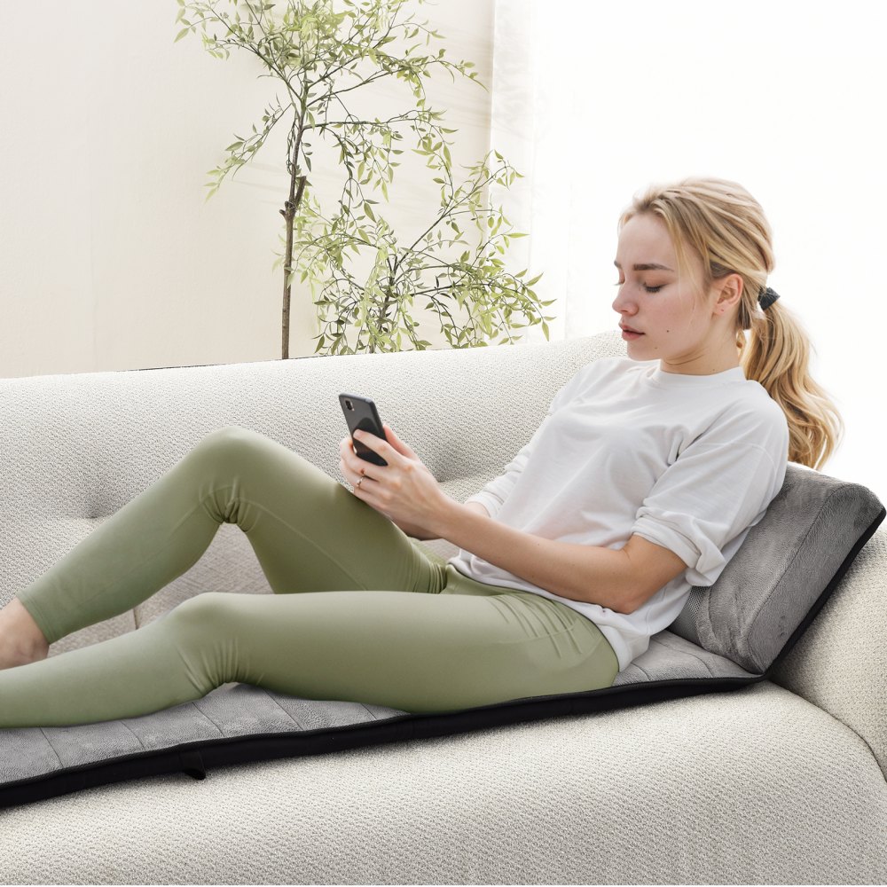 VEVOR Full Body Massage Pillow with Shiatsu Neck Massager, 10 Vibration Motors and 2 Heated Shiatsu Neck Rolls, Vibrating Massage Pillow Mat with 5 Modes and 3 Intensities, 3 Heating Pads for