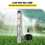 BuoQua Well Pump 0.5 HP 220V Submersible Well Pump 164FT Head 25.5GPM Stainless Steel Deep Well Pump for Cities Farmland Irrigation and Home Use