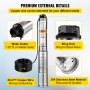 BuoQua Well Pump 0.5 HP 220V Submersible Well Pump 164FT Head 25.5GPM Stainless Steel Deep Well Pump for Cities Farmland Irrigation and Home Use