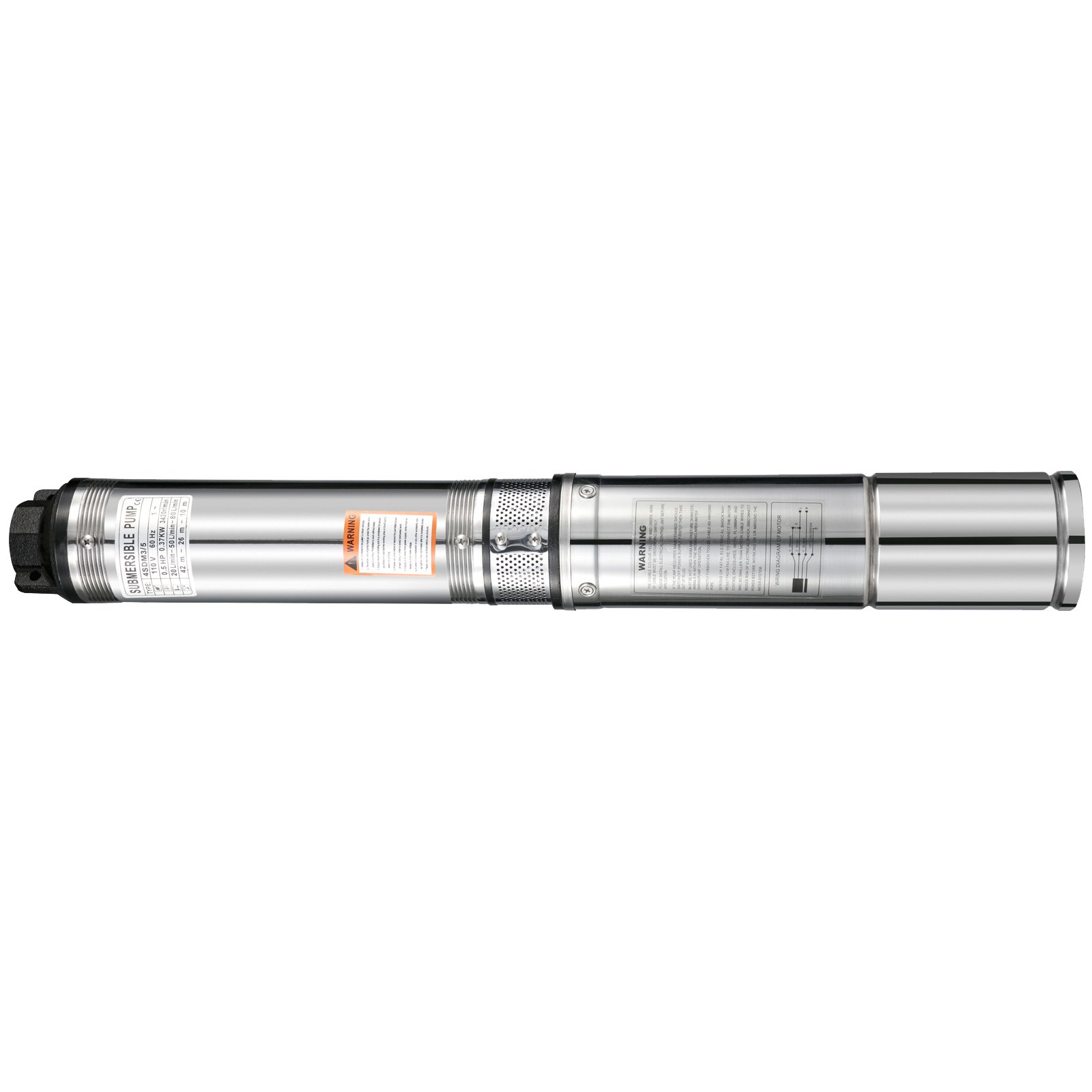 BuoQua Well Pump 0.5 HP 220V Submersible Well Pump 164FT Head 25.5GPM Stainless Steel Deep Well Pump for Cities Farmland Irrigation and Home Use