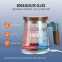 VEVOR hydrogen water cup with 400ml borosilicate glass, heat-resistant, lead-free, easy to clean.