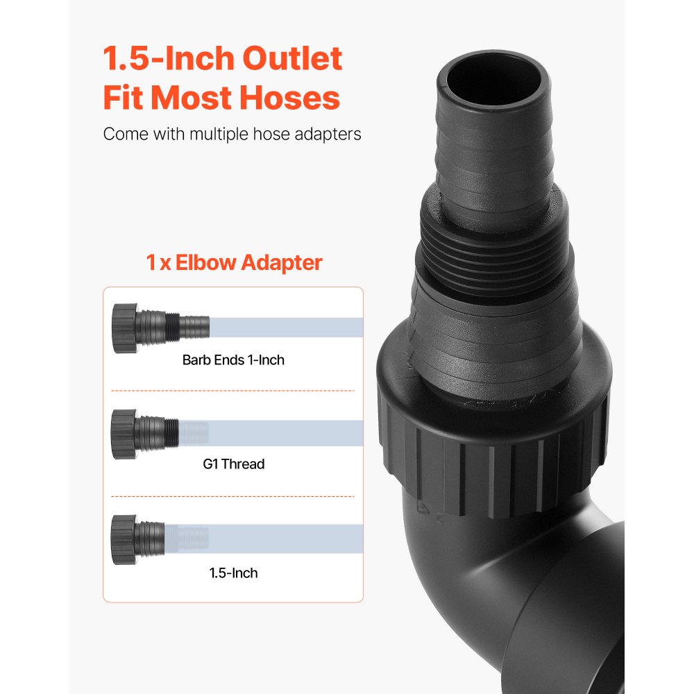 VEVOR 710W dompelpomp, 20.000 l/u, vuilwaterpomp voor afvalwater, vuil water en schoon water met automatische vlotterschakelaar, opvoerhoogte 9 m, voor zwembaden, vijvers en overstroomde gebieden