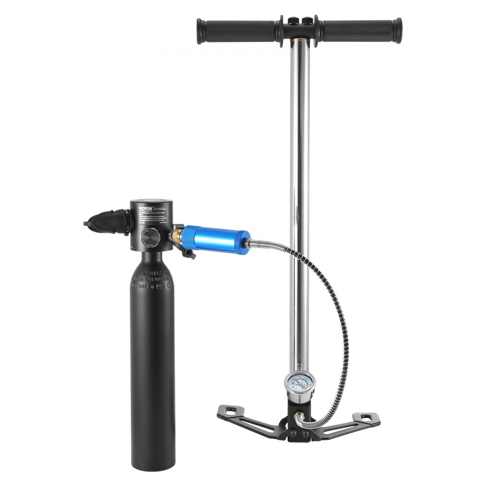 VEVOR Scuba Tank, 0.5L Portable Diving Tank, Diving Oxygen Cylinder Support 5-10 Minutes Underwater Breathing, 98.43 ft Diving Depth, Refillable Snorkel Air Tank with Pump for Underwater Exploration