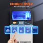 VEVOR Commerciële ijsmachine, 45kg/24u ijsblokjesmachine, 55 ijsblokjes in 12-15 minuten, vrijstaande kastijsmachine met 15kg opslagcapaciteit, LED digitaal display