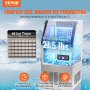 VEVOR Commercial ice cube maker ice machine 38 kg / 24 h, light cube ice machine 12.5 kg ice storage capacity 40 pieces ice cubes, stainless steel ice cube maker including water filter & ice scoop