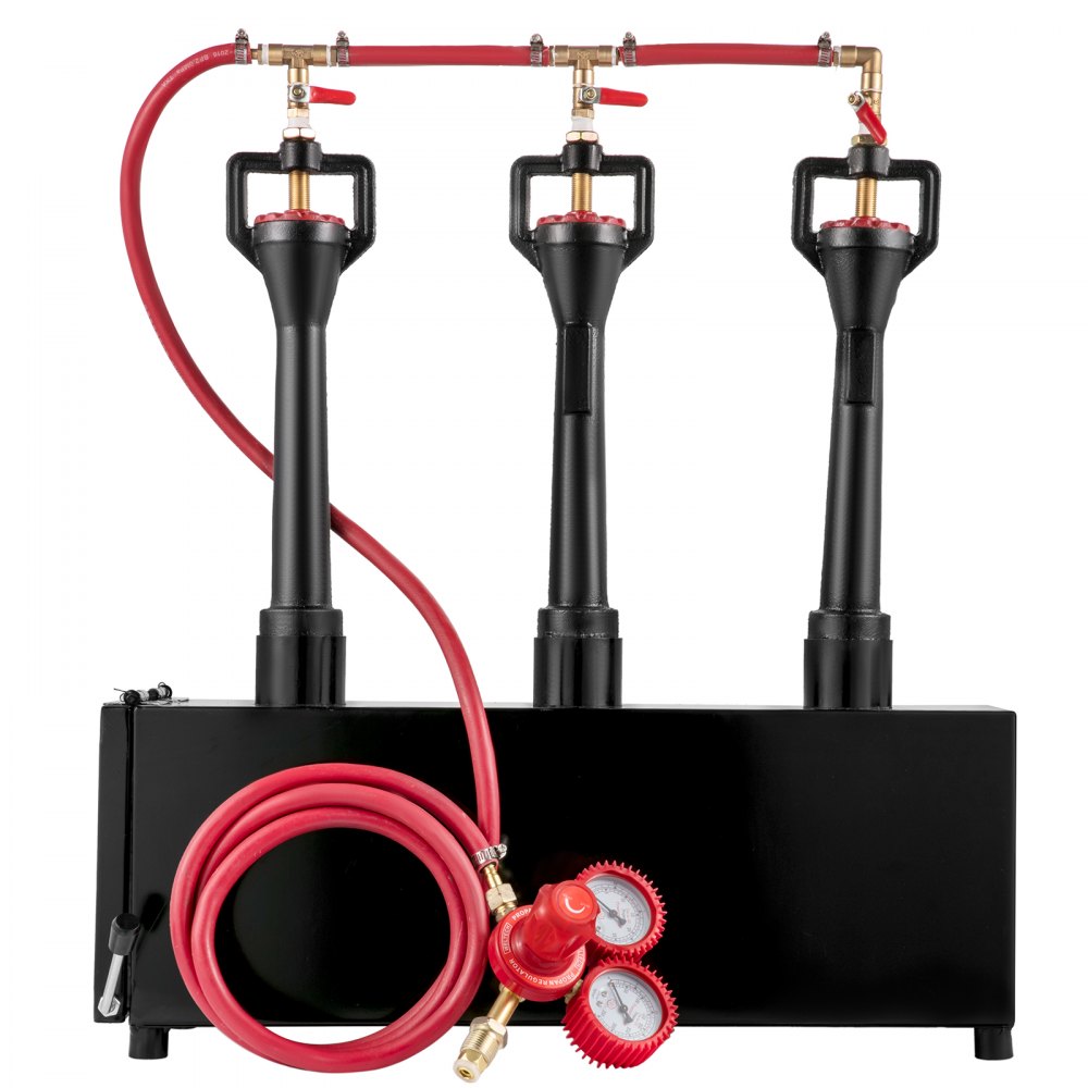 VEVOR Smeedoven Propaan Smeedoven Gas Forge Vierkant Gassmederij Drie Branders Deur Propaan Smeedoven 12,6l