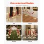 VEVOR Stanchion Post, 4 Pcs Crowd Control Barrier Set with 3 Red Velvet Ropes, 5 ft Stainless Steel Gold Stanchion Post Queue with Sand Injection Hollow Base for Theater, Party, Wedding, Exhibition