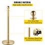 Vevor Stainless Steel Stanchion Post Queue 6PCS Pole w/ 4 Red Velvet Ropes, Crowd Control Barriers w/Fillable Base for for crowd control in theaters, hotels, casinos, red carpet events, ticket offices, and more,(6 Pieces, Silver)